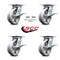 Service Caster 6 Inch V Groove Semi Steel Caster Set with Roller Bearing 4 Brake 2 Swivel Lock SCC-35S620-VGR-SLB-BSL-2-SLB-2 - alternate 4